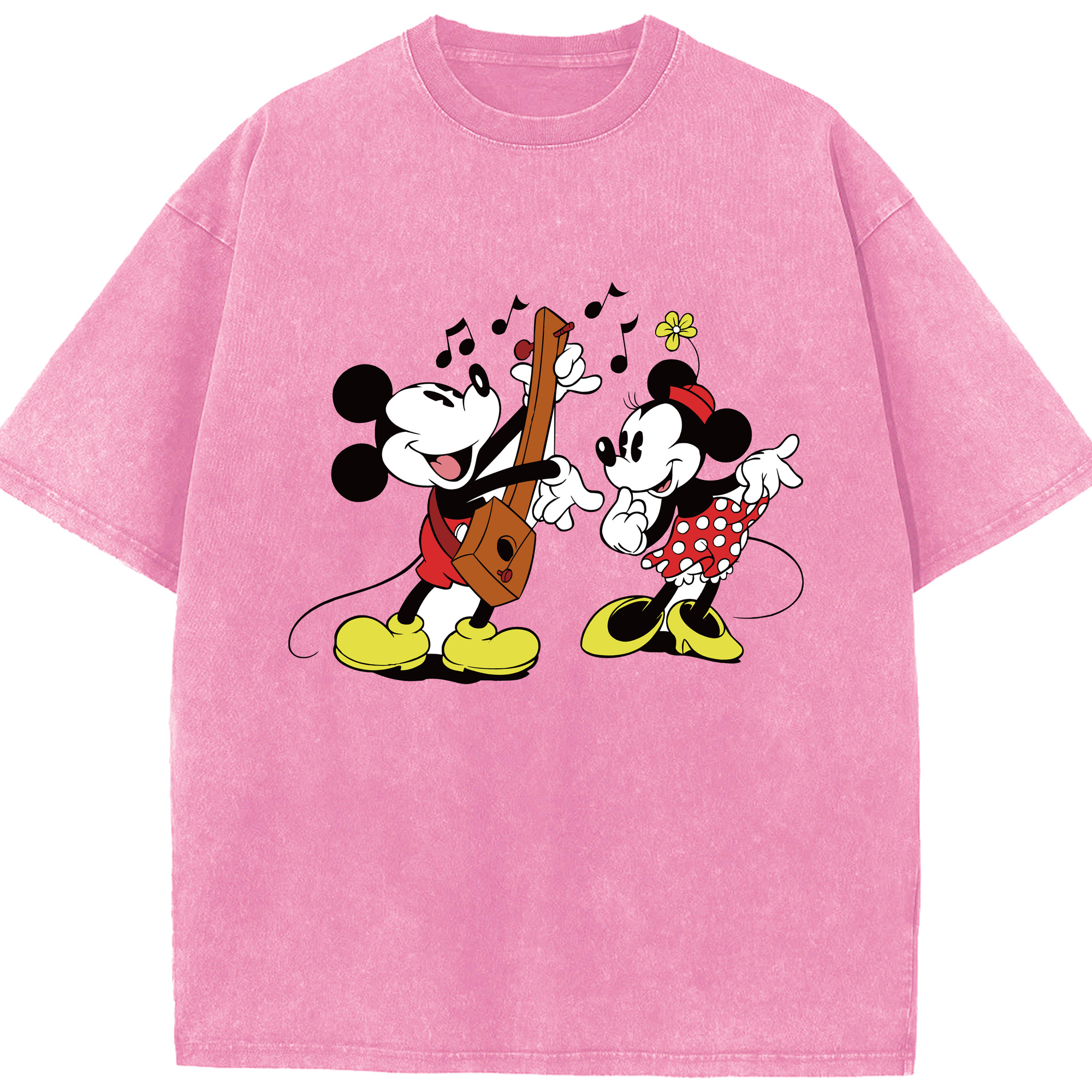 （画像用） ミッキーマウス Mickey Mouse 綿100% ヴィンテージ風 半袖Tシャツ（フロントプリント）